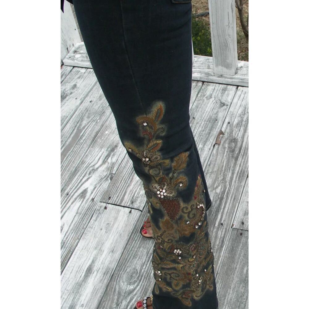 Ralph Lauren Black Label Embellished Jeans Embroidered Bead Jewel Denim 30 $1690 - Picture 5 of 16